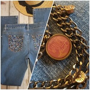 Girl's Jeans Sz 14 ~ One of a Kind! Embellished. C